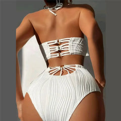 White High Waisted Bikini Set