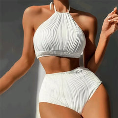 White High Waisted Bikini Set