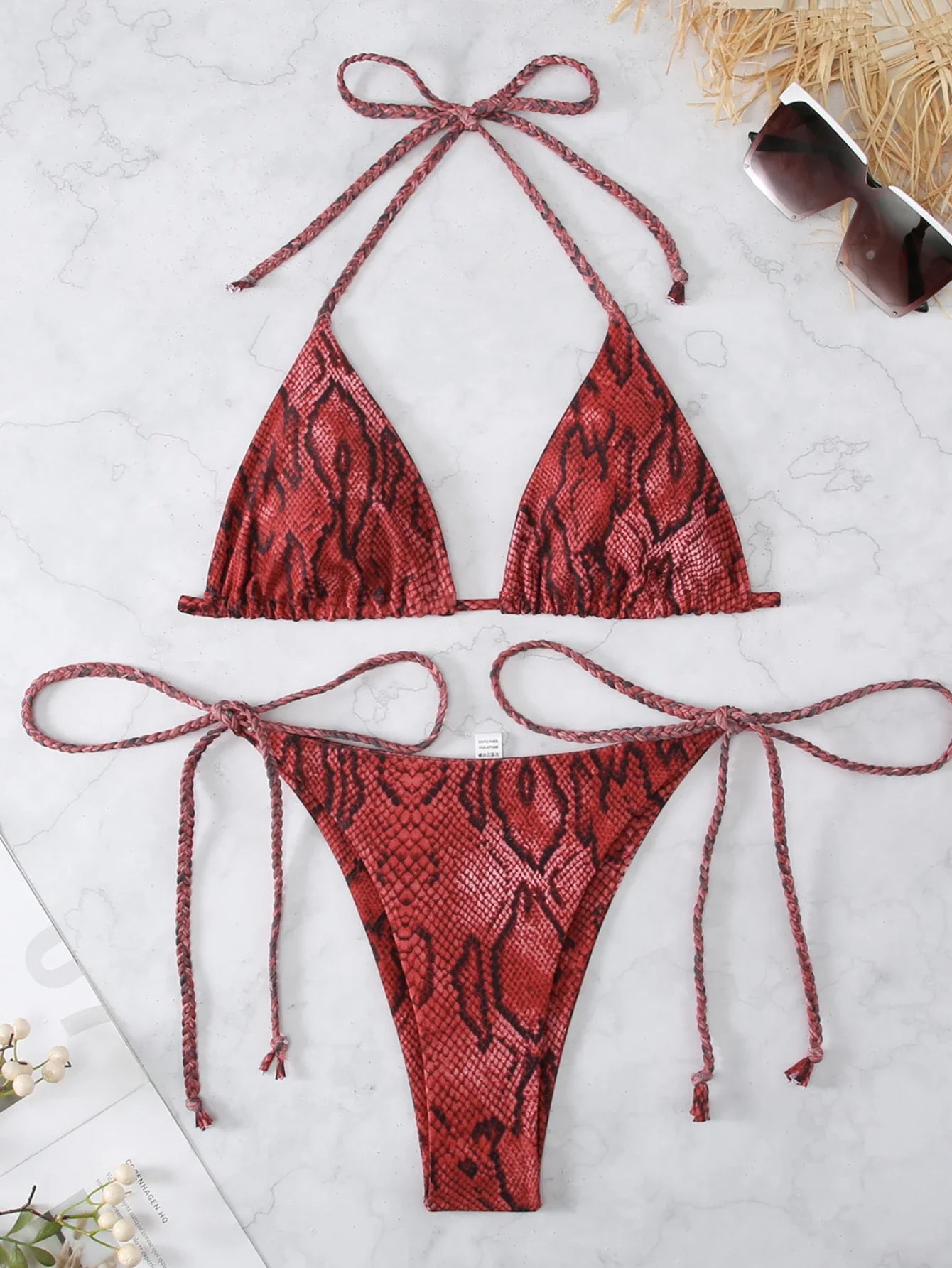 Snake Print 2-piece Swimsuit