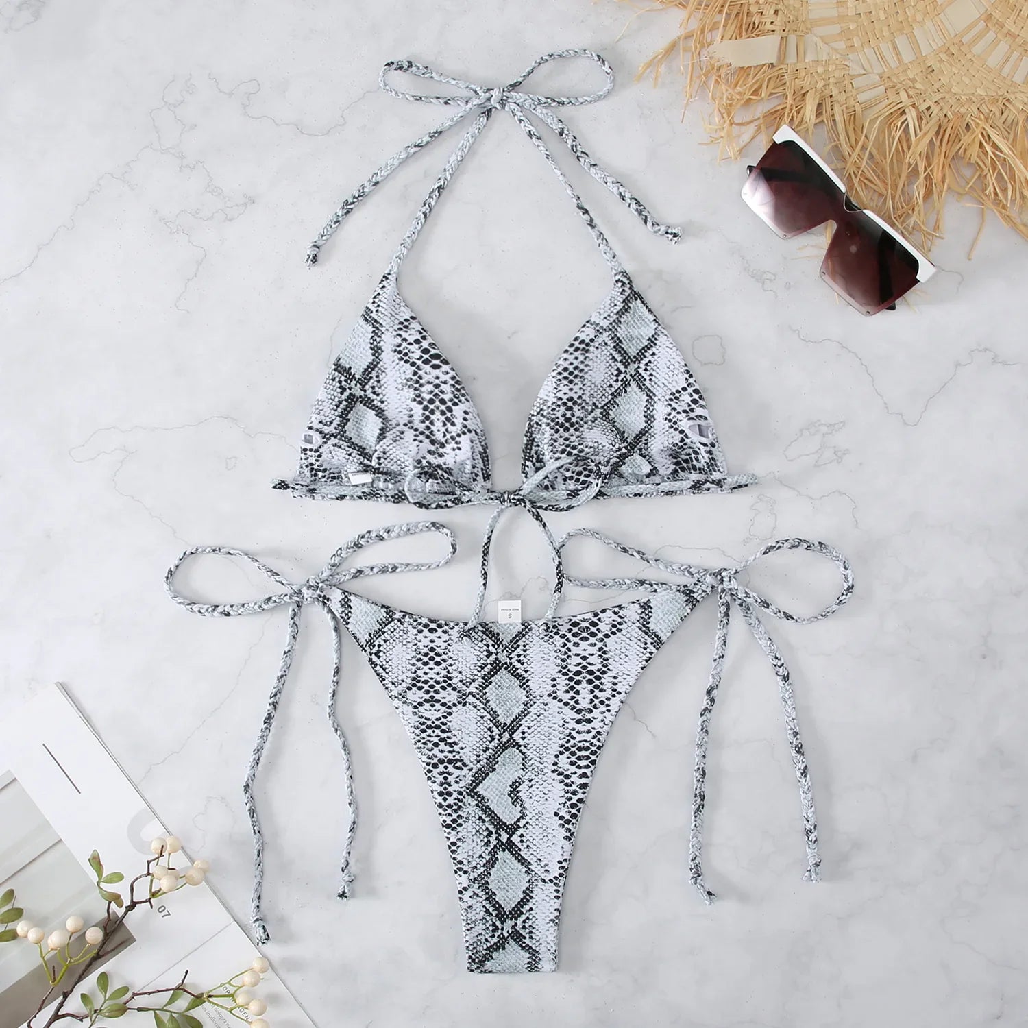 Snake Print 2-piece Swimsuit