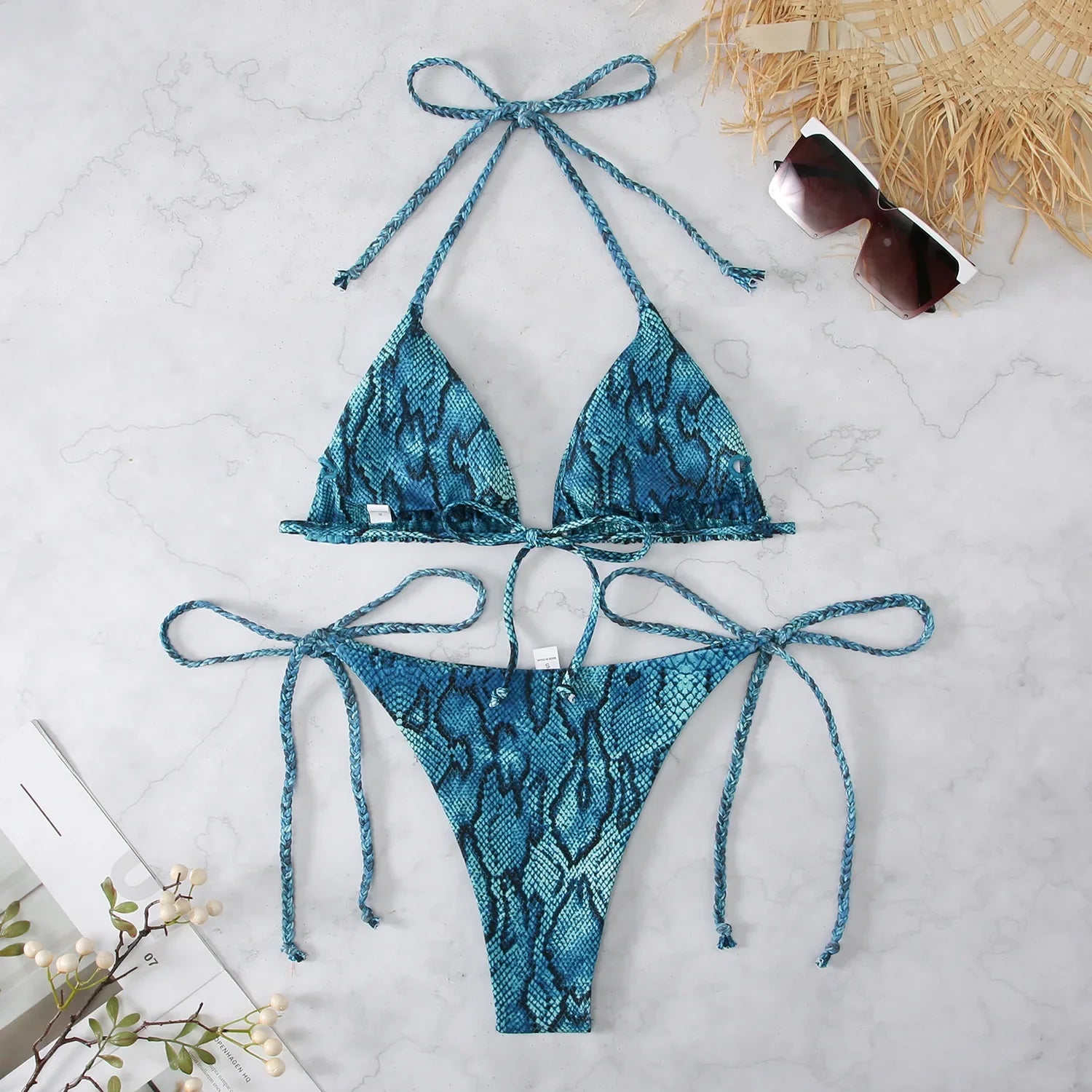 Snake Print 2-piece Swimsuit