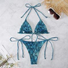 Snake Print 2-piece Swimsuit