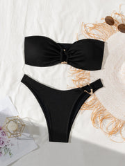 Solid Black 2 Piece Swimsuit