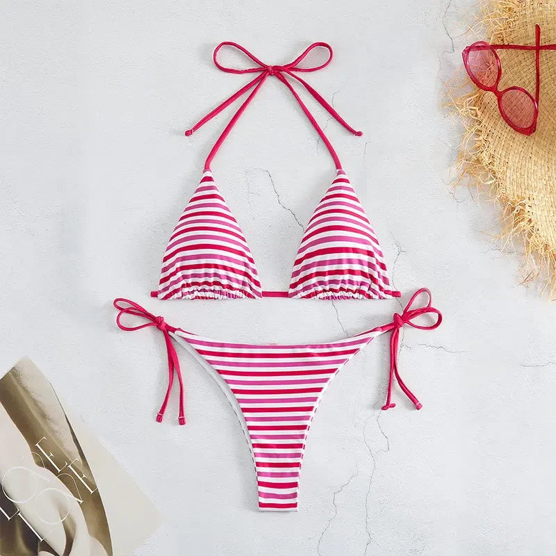Striped Printed Swimsuit