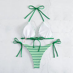 Striped Printed Swimsuit
