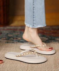 Summer New Black Chain Flip Flops Slide Sandals