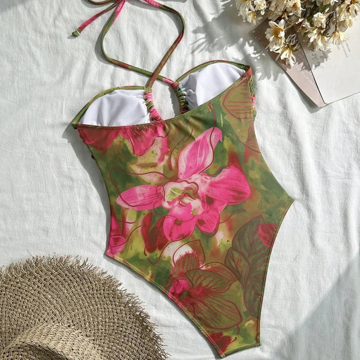 Print Halter One Piece Swimsuits Swimwear Push Up Swimming Wear Body Bathing Suits Beachwear Pool Bather 2026