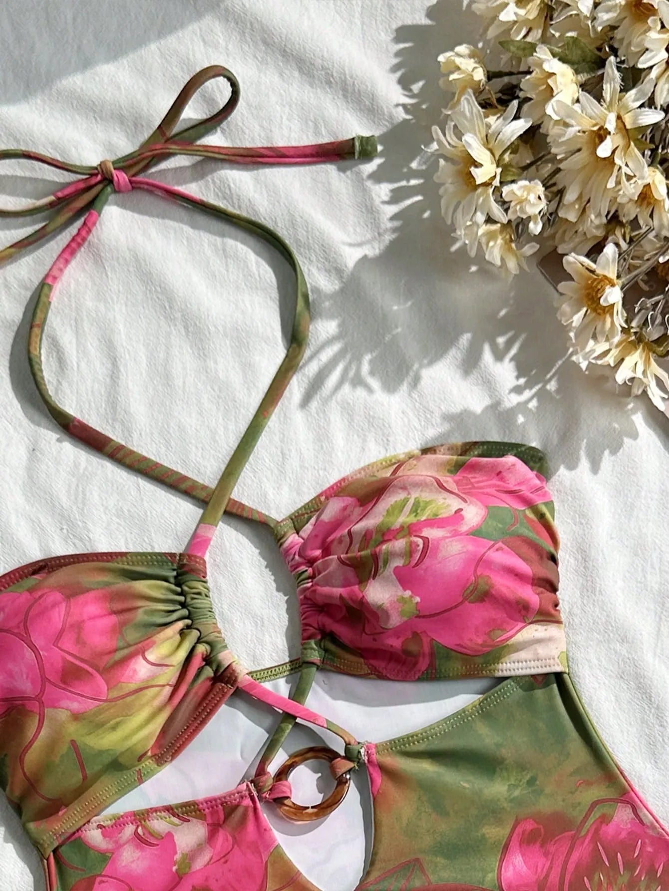 Print Halter One Piece Swimsuits Swimwear Push Up Swimming Wear Body Bathing Suits Beachwear Pool Bather 2026