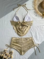 Shiny Gold Metallic 2 Piece Set