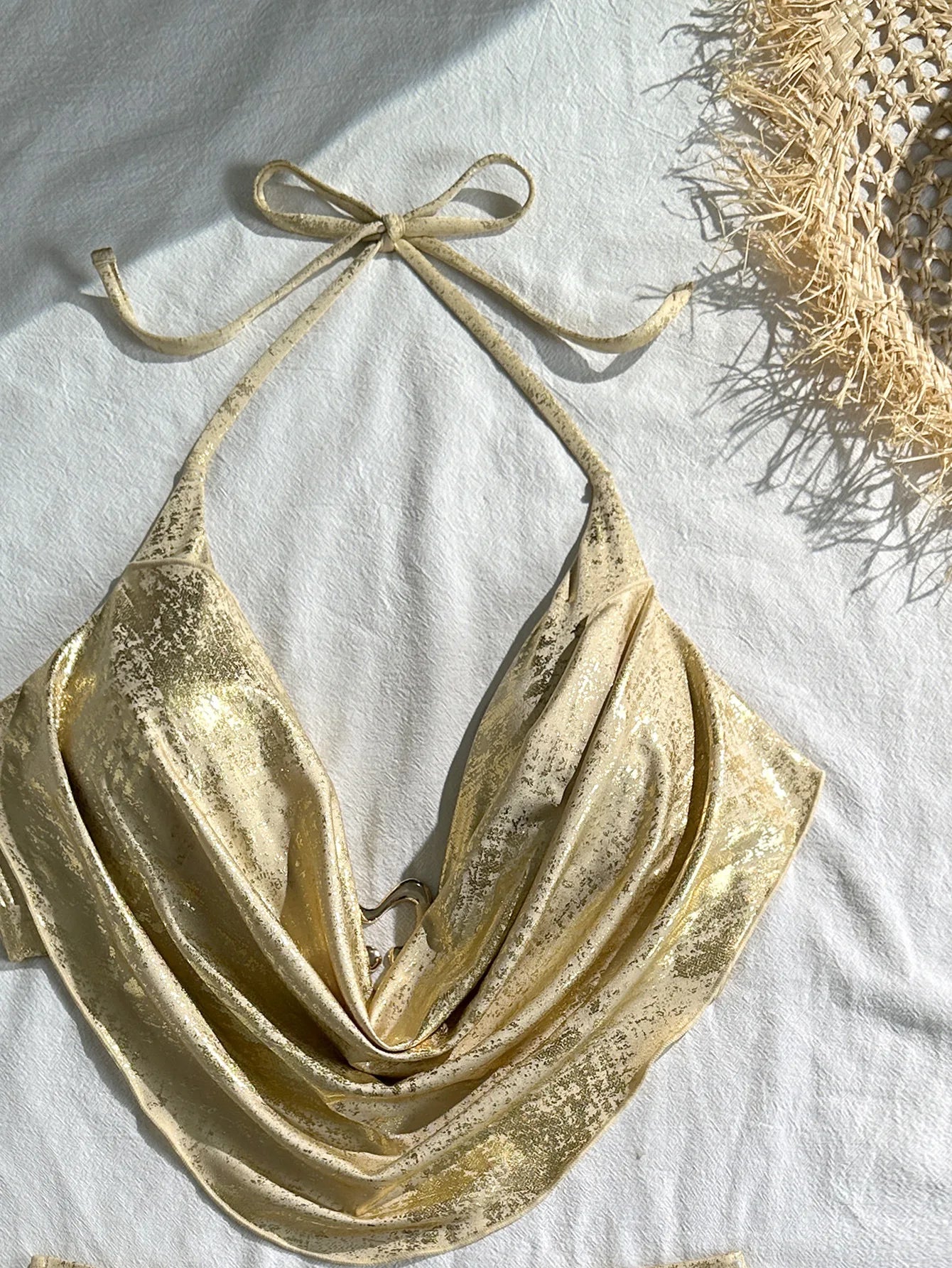 Shiny Gold Metallic 2 Piece Set