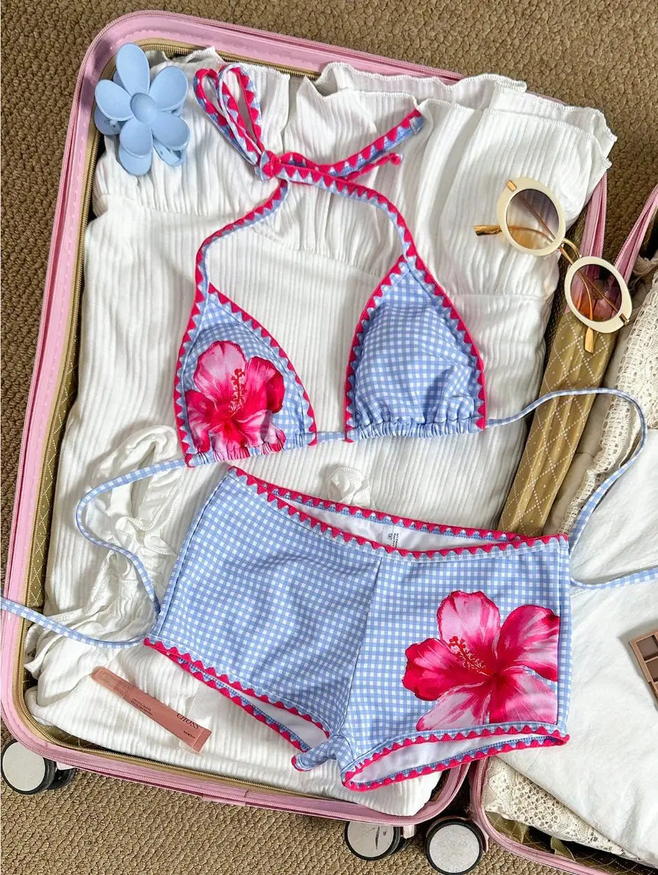 2 Piece Floral Bikinis Set