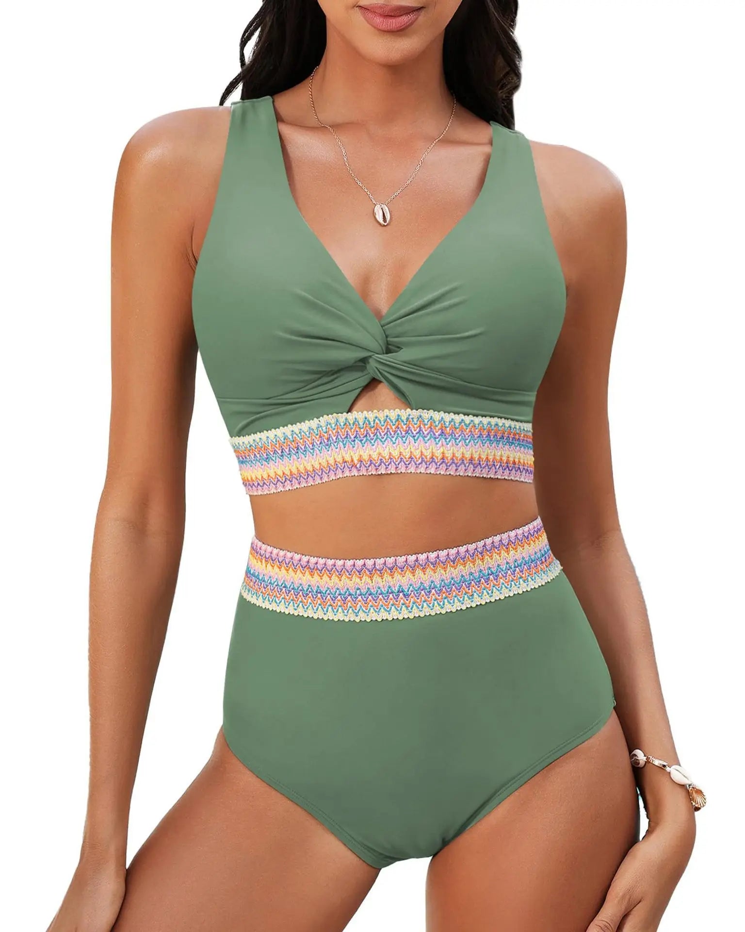 2 Piece High Waisted Bikini Set
