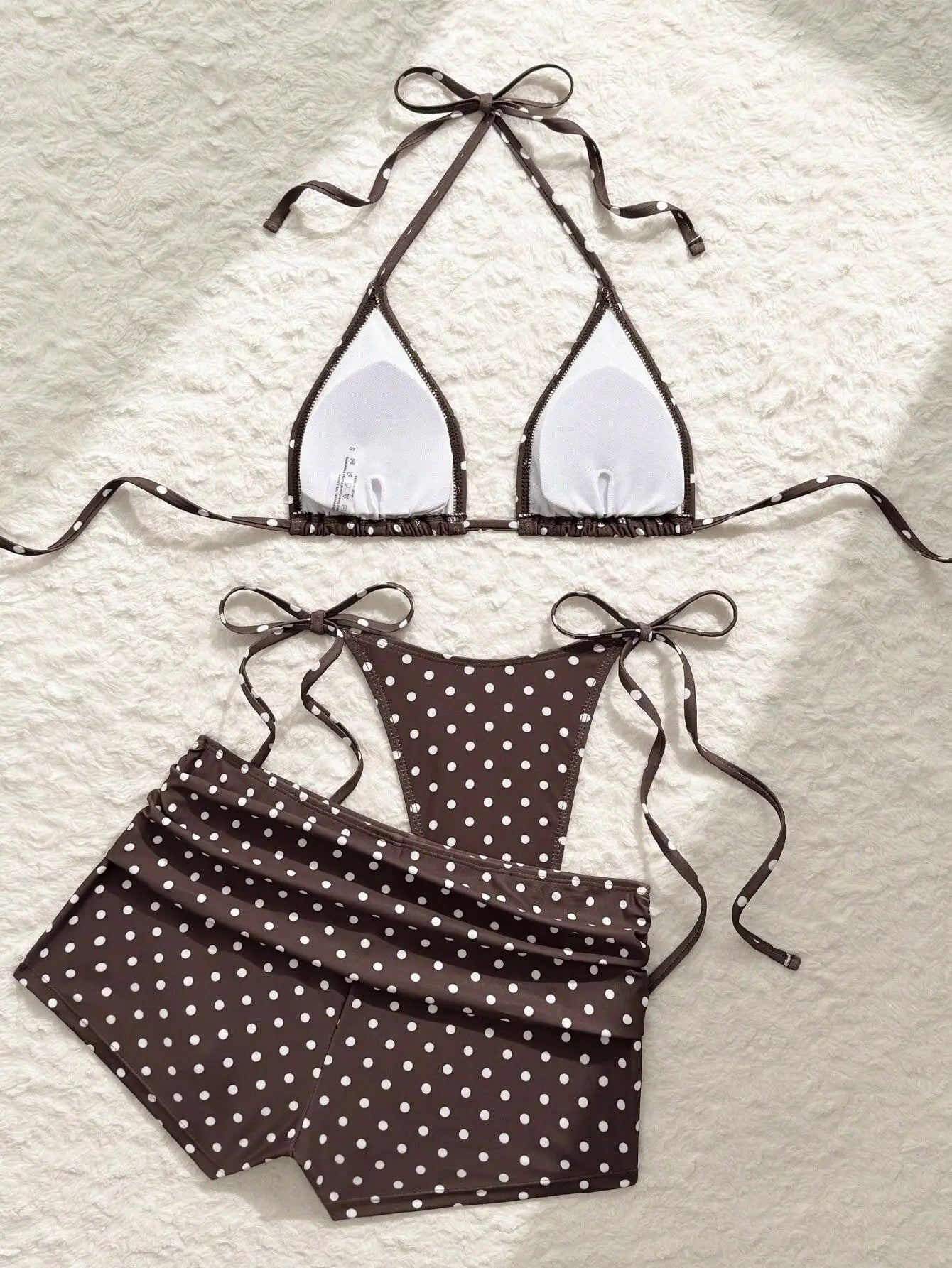 3 Piece Polka Dot Bikini Set