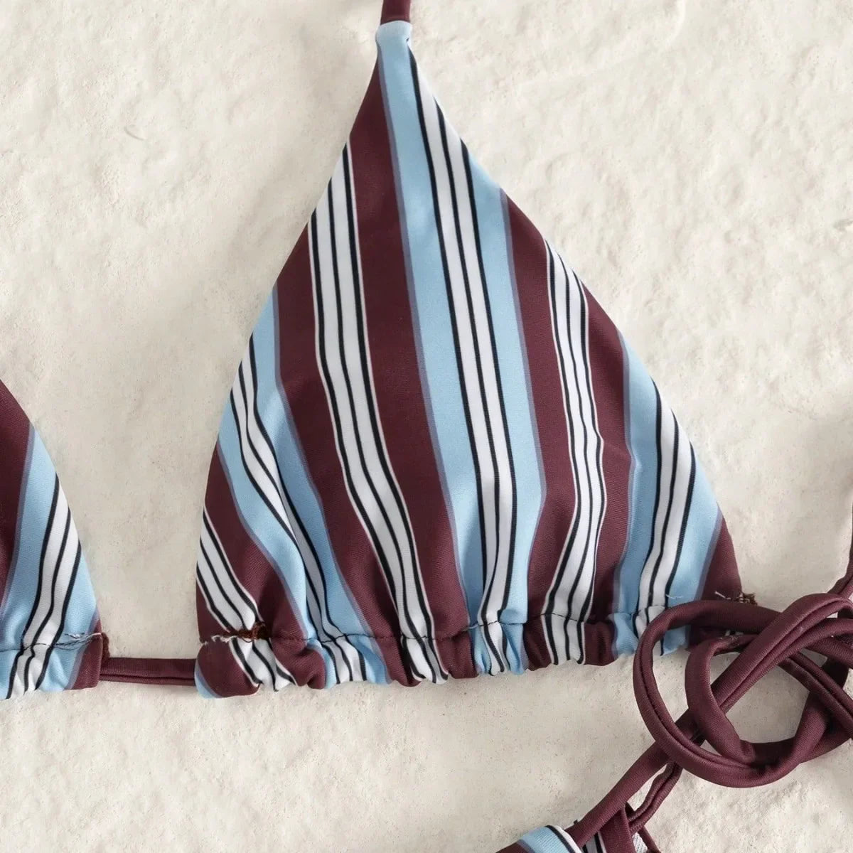 Bathing Suits Stripe 2-Piece String Bikini Set