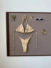 Black White Polka Dot Bikini Set