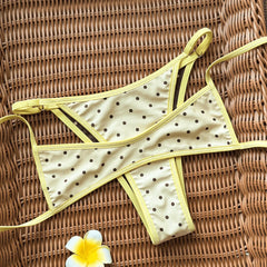Brown Polka Dot Bikini Set