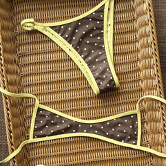 Brown Polka Dot Bikini Set