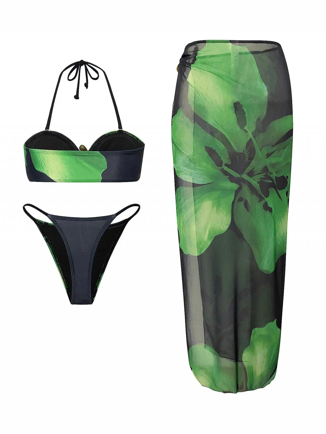 Floral 3 Piece Bikini Set