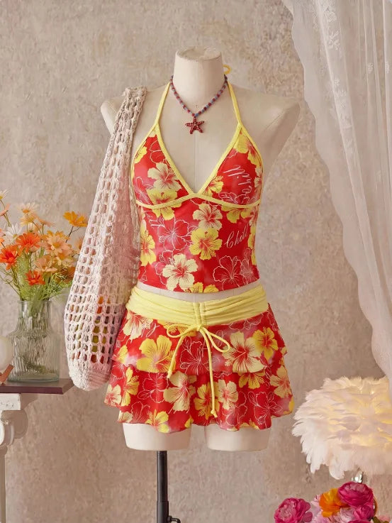 Floral 3 Piece Tankini Set