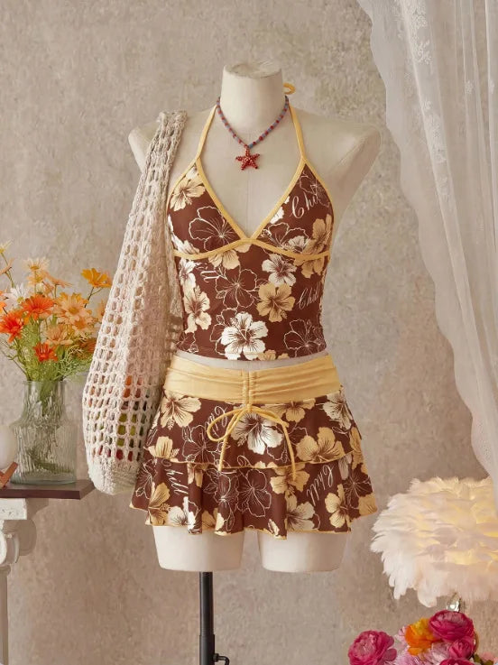 Floral 3 Piece Tankini Set