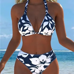 Leopard Floral Mix Print 2 Piece Bikini Set