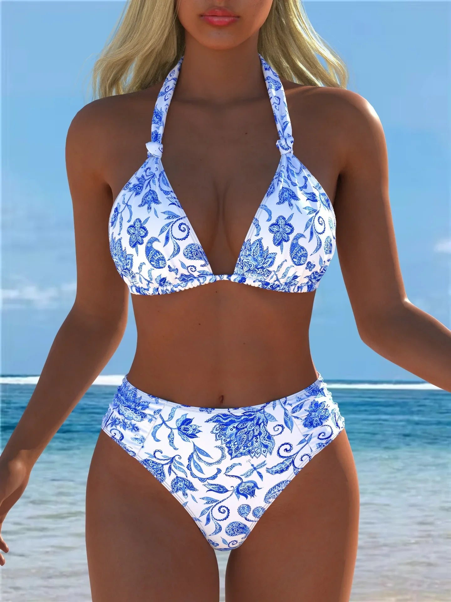 Leopard Floral Mix Print 2 Piece Bikini Set