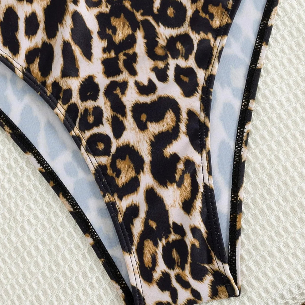 Leopard Print One Piece Suits Swimsuit Deep V Neck Front Ruched Drawstring Spaghetti Strap High Cut Cheeky Beach Swimwear