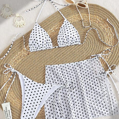 Mini Polka Dot 3 Piece Bikini Set