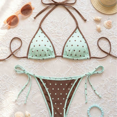 Polka Dot 2 Piece Bikinis Set