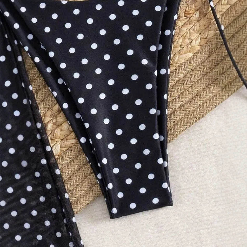 Polka Dot 3 Piece Bikini Set