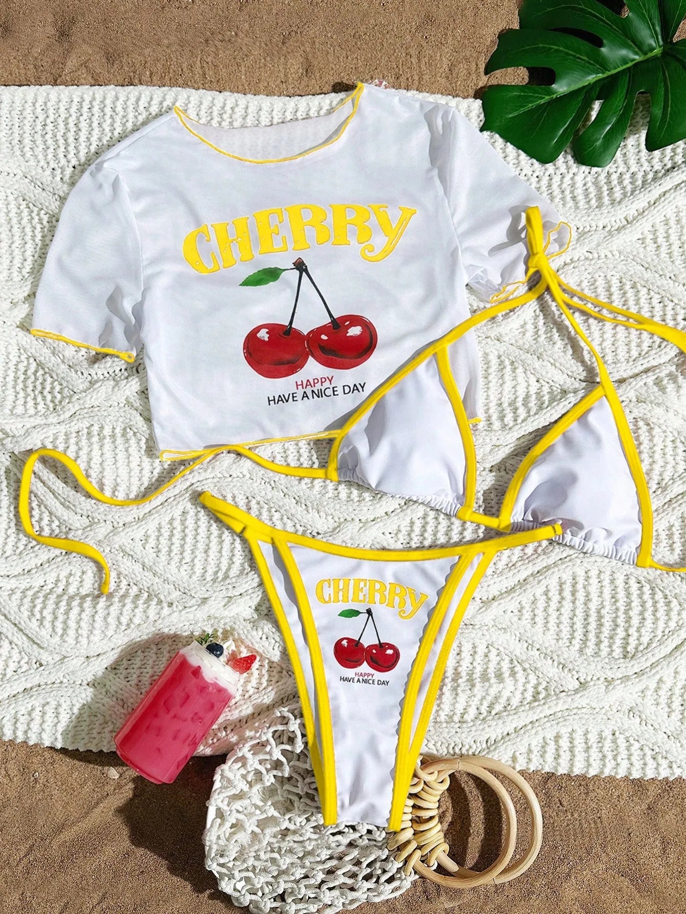 Print 3 Piece Bikini Set
