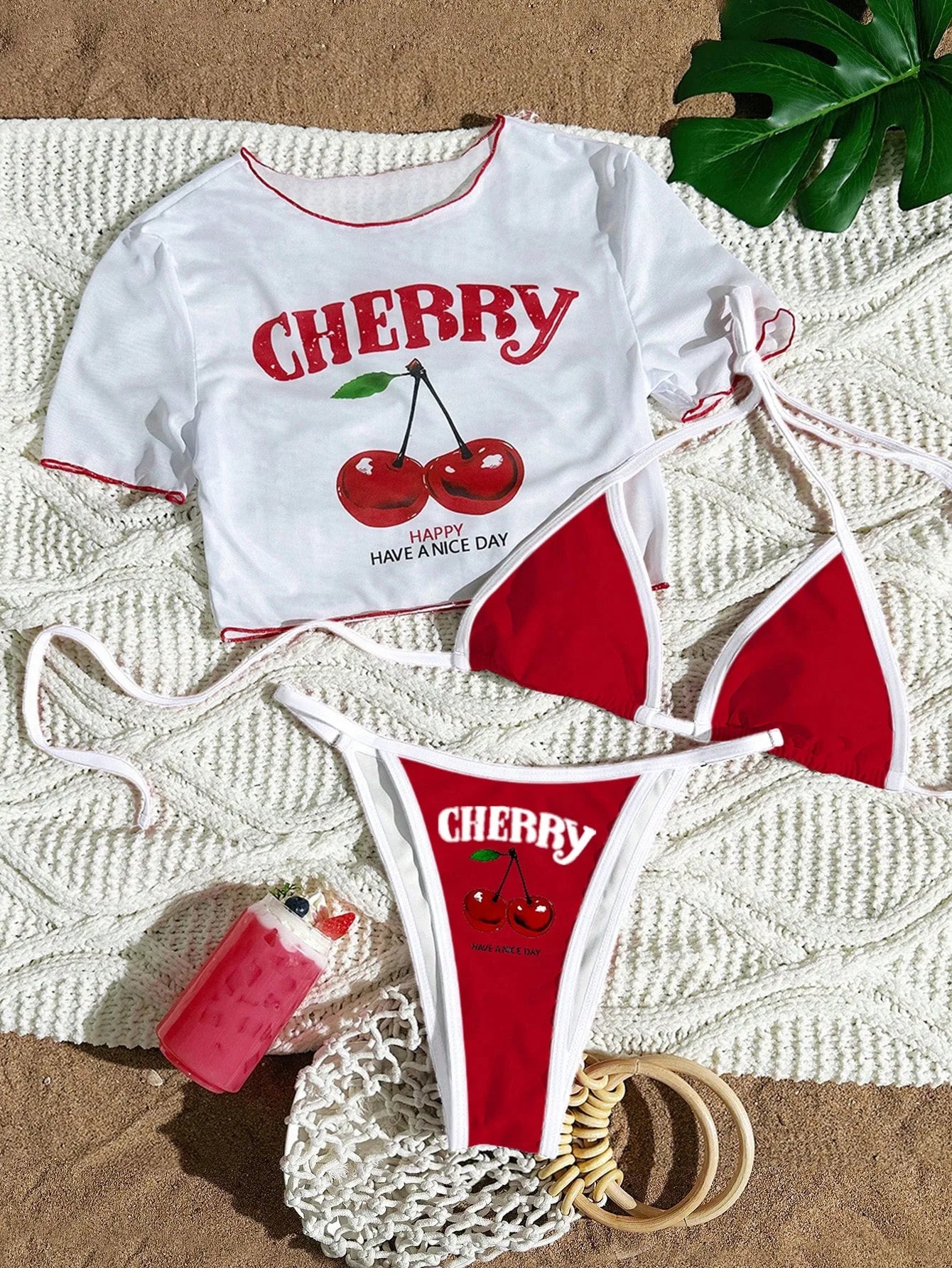Print 3 Piece Bikini Set
