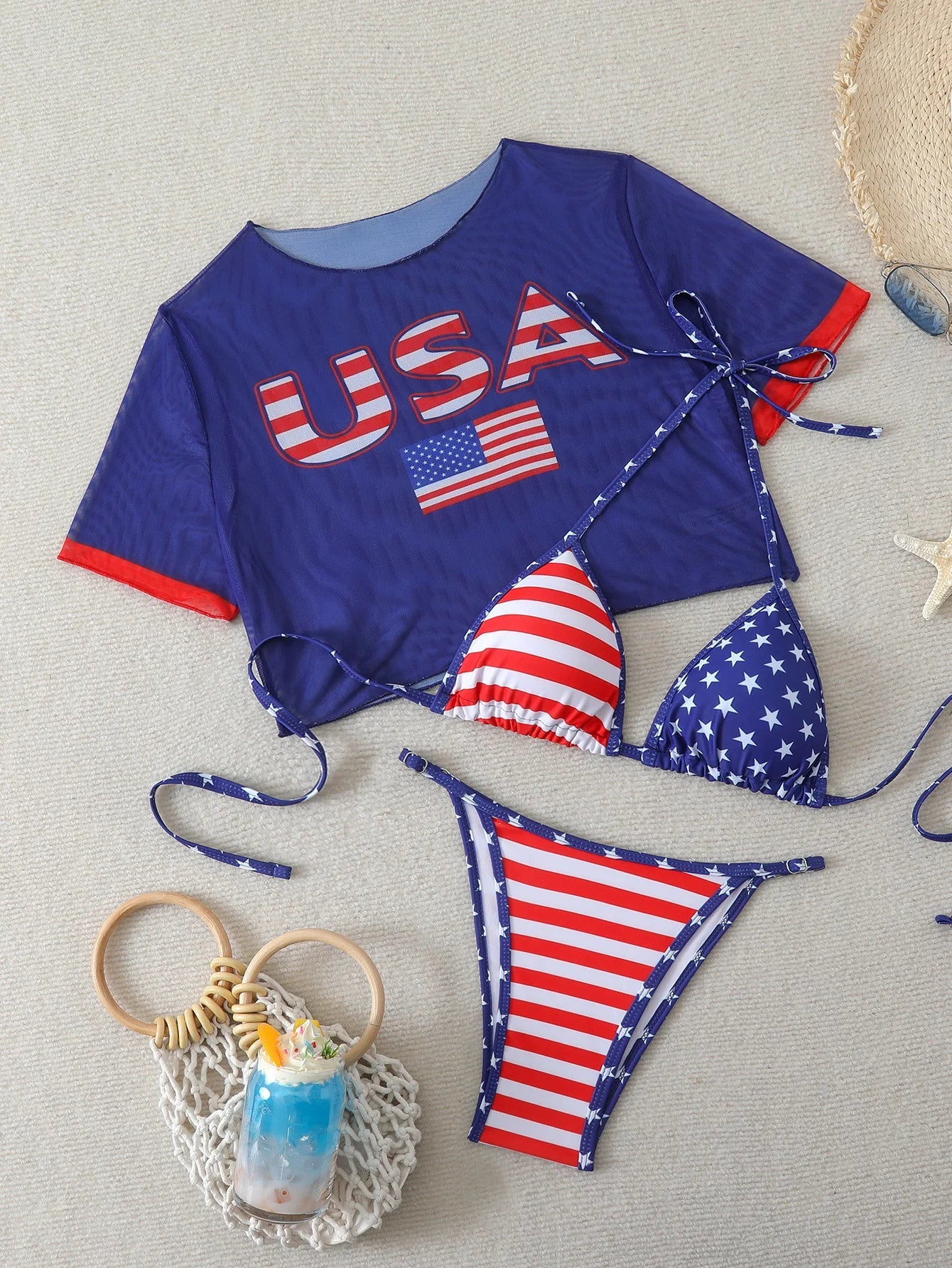 Print 3 Piece Bikini Set