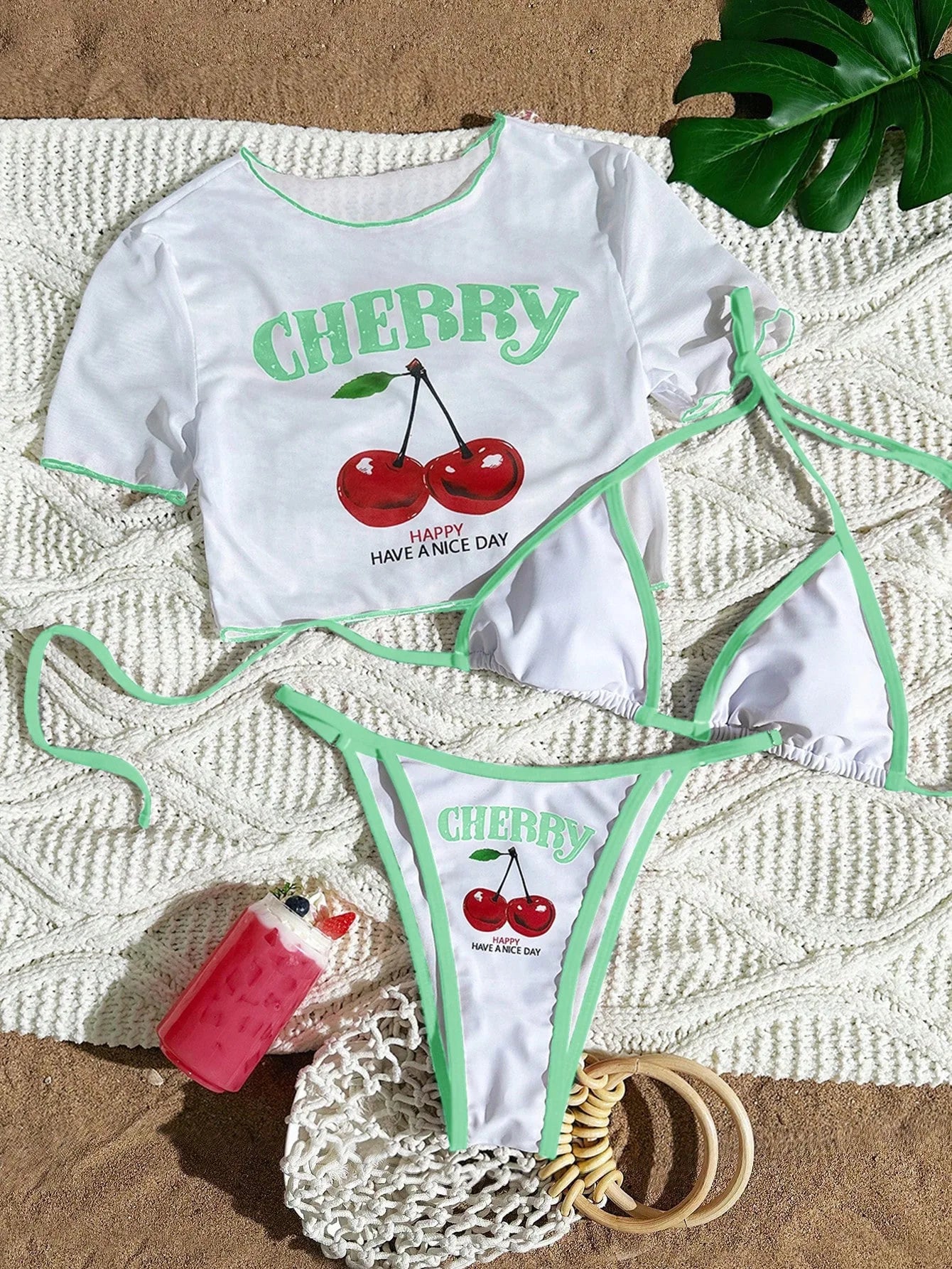 Print 3 Piece Bikini Set