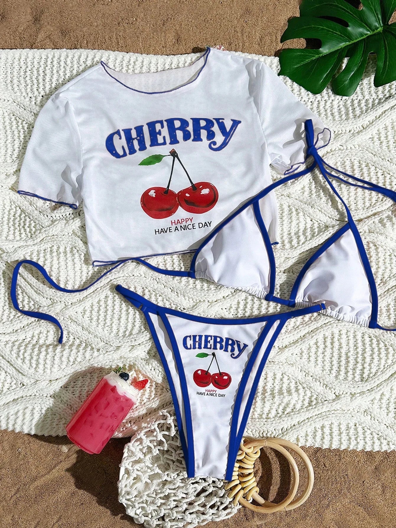 Print 3 Piece Bikini Set
