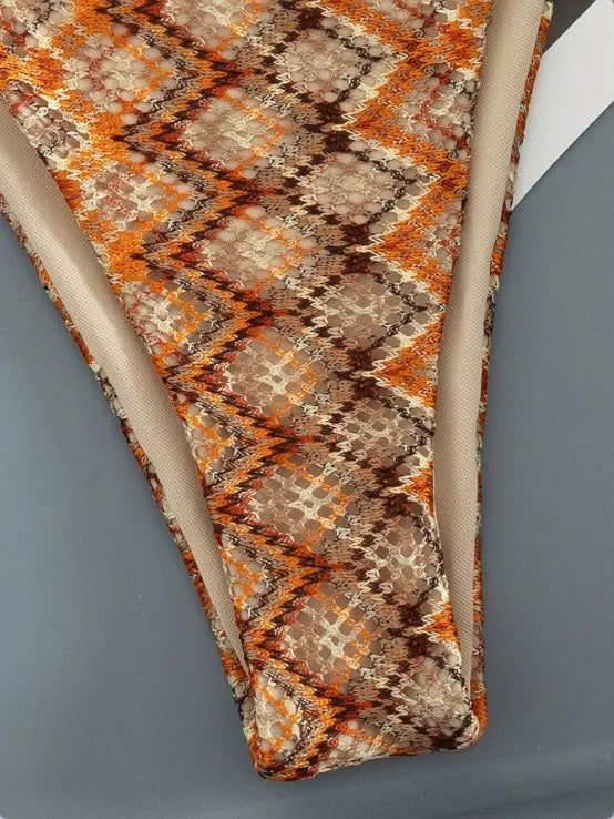 Retro Print 2 Piece Bikini Set
