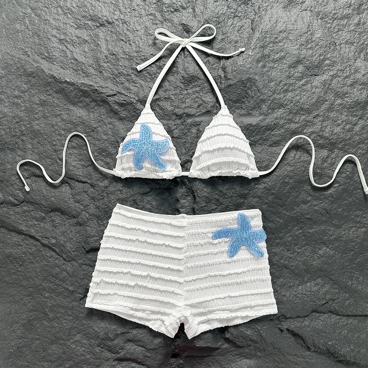 Ruffle Textured 2 Piece Bikini Set
