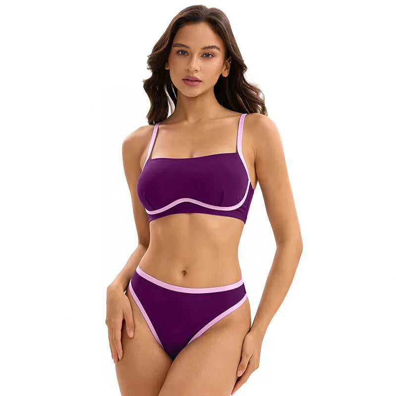 3 Piece Swimsuit Long Sleeve Cover Up Bikini Set