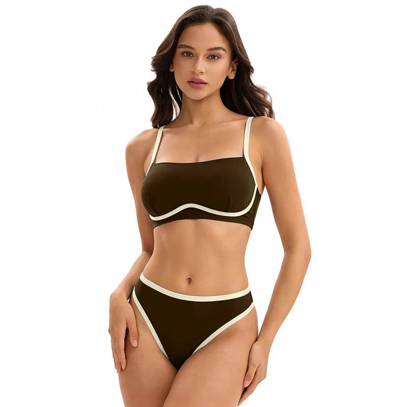 3 Piece Swimsuit Long Sleeve Cover Up Bikini Set
