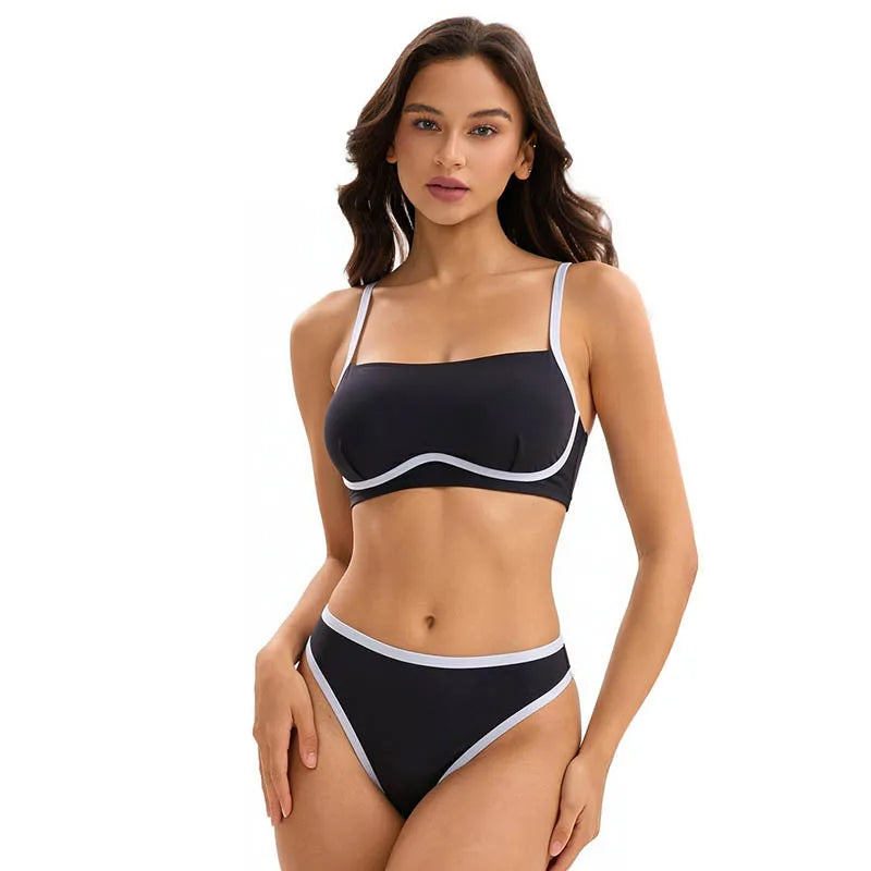 3 Piece Swimsuit Long Sleeve Cover Up Bikini Set