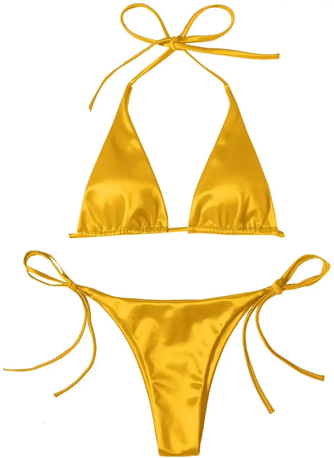 Micro Mini Bikini Thong Halter G-String Bra Bikinis Set