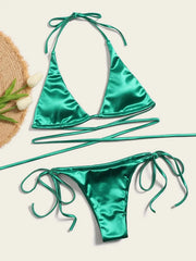 Micro Mini Bikini Thong Halter G-String Bra Bikinis Set