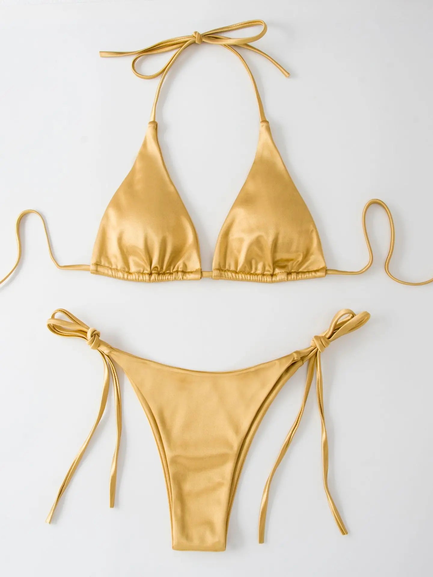 Micro Mini Bikini Thong Halter G-String Bra Bikinis Set