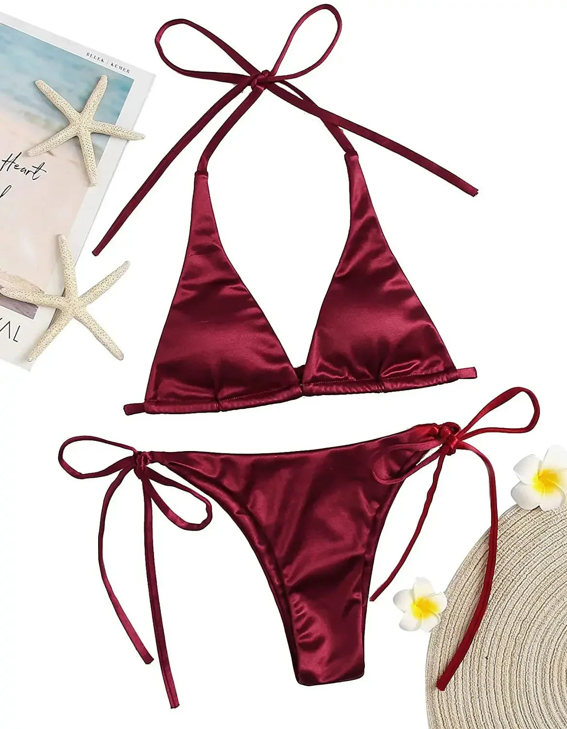 Micro Mini Bikini Thong Halter G-String Bra Bikinis Set
