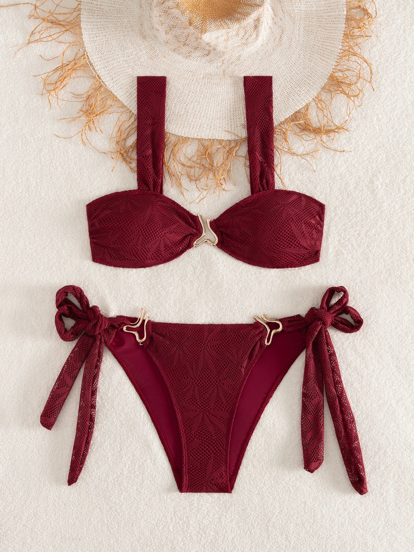 Wine Red Bikini Set