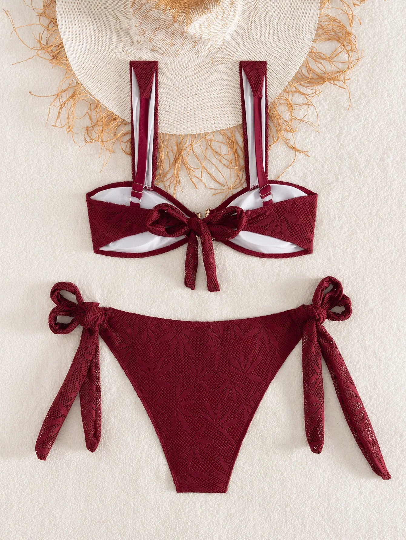 Wine Red Bikini Set