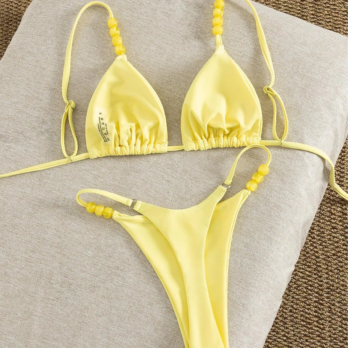 Solid 2 Piece Bikini Set