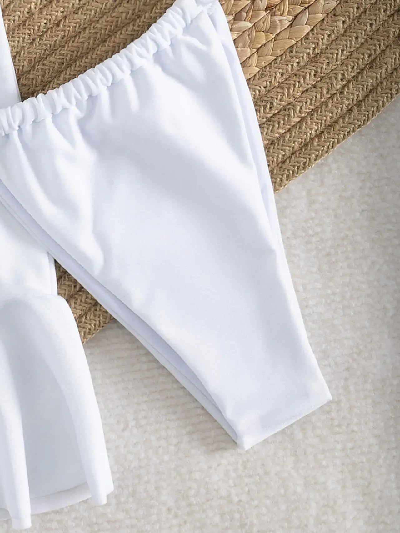 Solid White 3 Piece Bikini Set