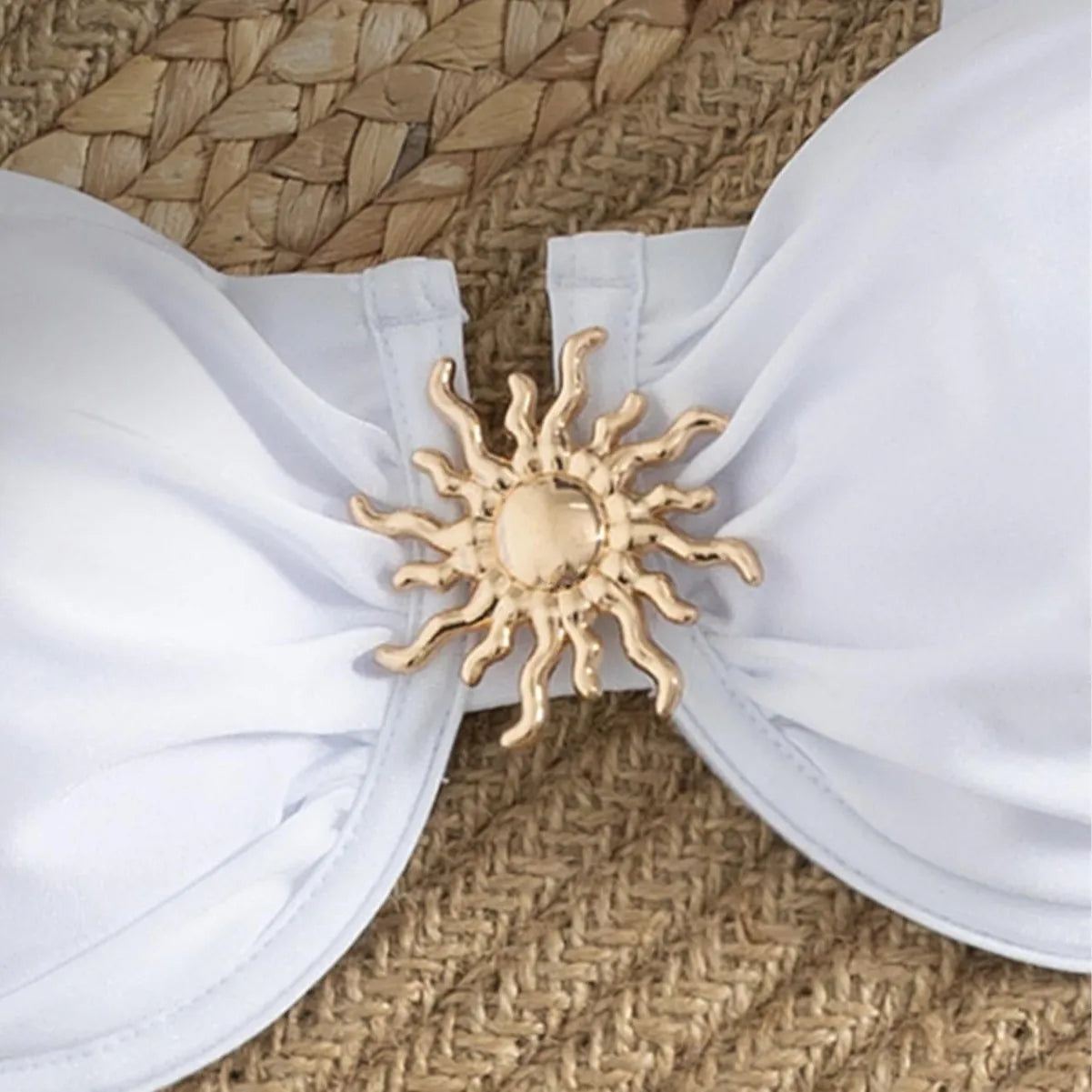 Solid White 3 Piece Bikini Set