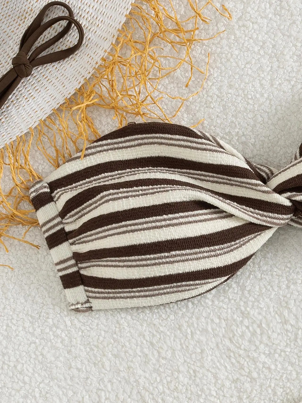 Striped Ribbed 2 Piece Tankini Set